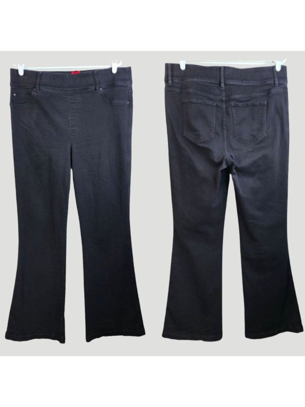 Spanx Bootcut Flare Jean Plus Size 2X Black Denim High Rise Pull On Shaping Pant